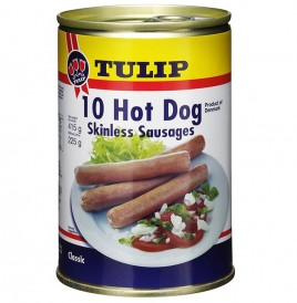 Tulip 10 Hot Dog Skinless Sausages, Classic  Tin  415 grams